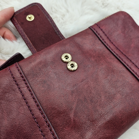 Fossil Long‎ Live Vintage Buttery Soft Leather Emory Wallet Red Clutch - Picture 4 of 9